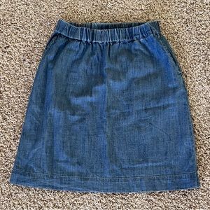 Pocketed 1901 denim pull-on skirt, size Small